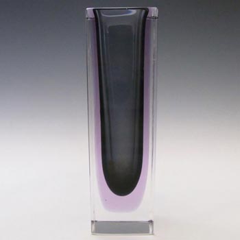 (image for) Murano Faceted Neodymium Sommerso Glass Block Vase