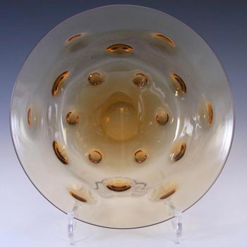 (image for) Thomas Webb Stourbridge Amber Glass Bowl - Marked