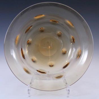 (image for) Thomas Webb Amber Glass 'Bullseye' Bowl - Marked
