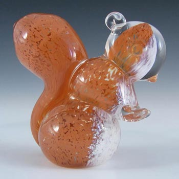 (image for) Caithness Crystal Orange + White Glass Squirrel Paperweight