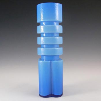 (image for) Alsterfors #S5054 Blue Cased Glass Vase Signed P. Ström '70