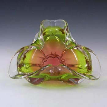 (image for) Chřibská #240/5/20 Czech Orange & Green Glass Bowl by Josef Hospodka