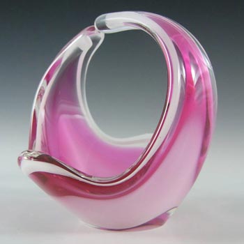 (image for) Flygsfors Coquille Pink Glass 3.5" Bowl by Paul Kedelv - Signed '58