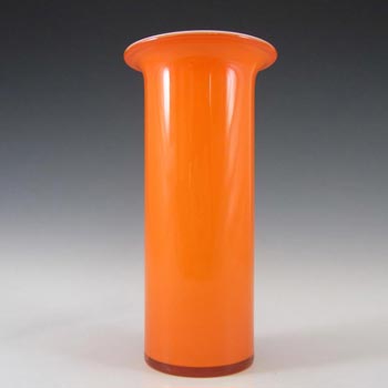 (image for) Holmegaard 'Rainbow' Orange Cased Glass 6.5" Vase by Michael Bang
