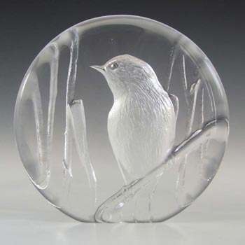 Mats Jonasson / Royal Krona #99164 Glass Bird Paperweight - Signed