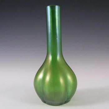 (image for) Art Nouveau 1900's Iridescent Green Glass Vase