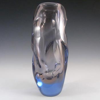 (image for) Skrdlovice #5650 Czech Pink & Blue Glass Vase by Emanuel Beránek