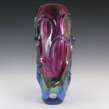 (image for) Skrdlovice #5988 Czech Purple & Blue Glass Vase by Jan Beránek
