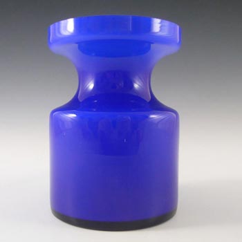 (image for) Alsterfors #S5014 Blue Cased Glass Vase Signed P. Ström '67