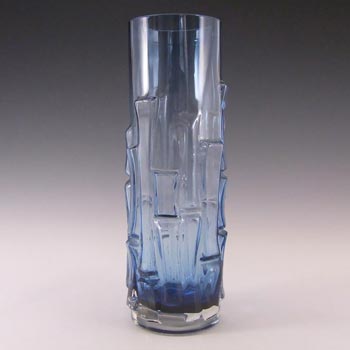 (image for) Aseda Swedish Blue Glass Bark 9.5" Vase - Bo Borgstrom B5/832