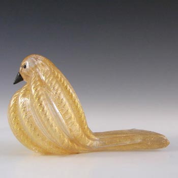 (image for) Barovier & Toso Murano Cordonato d'Oro Gold Leaf Glass Bird