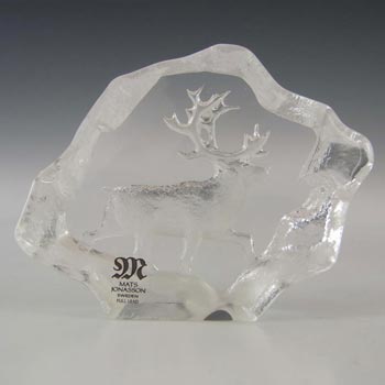 (image for) Mats Jonasson #88138 Glass Reindeer Paperweight - Signed