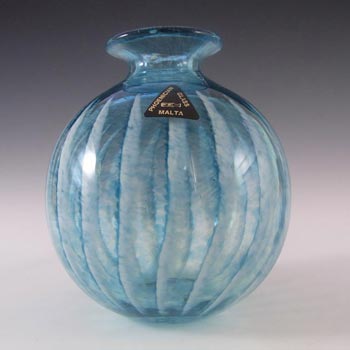 (image for) Phoenician Maltese Blue Glass Vase - Signed & Labelled