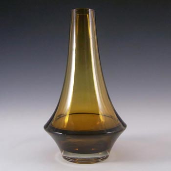 (image for) Riihimaki #1379 Riihimaen Lasi Oy Amber Glass Vase - Marked