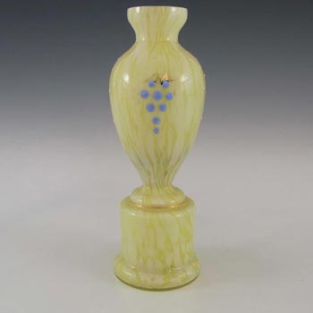 (image for) Welz Bohemian Lemon Yellow & White Spatter Glass Vase