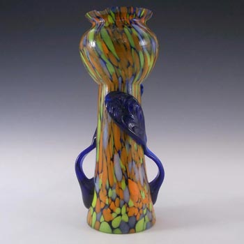 (image for) 1930's Czech Multicoloured Spatter/Splatter Glass Vase