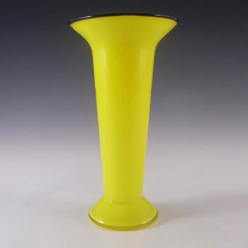 (image for) Franz Welz Czech Yellow & Black Glass Tango Vase