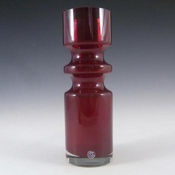 (image for) Alsterfors #S5000 Per Ström Red Cased Glass Hooped Vase