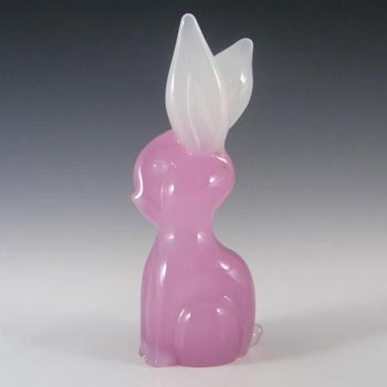 (image for) Murano Venetian Pink Glass Alabastro Rabbit Sculpture