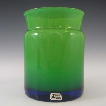 (image for) Aseda Swedish Green Cased Glass Vase #9/321 - Labelled