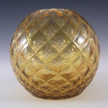 (image for) Borske Sklo 1950's Amber Bohemian Glass Optical Vase