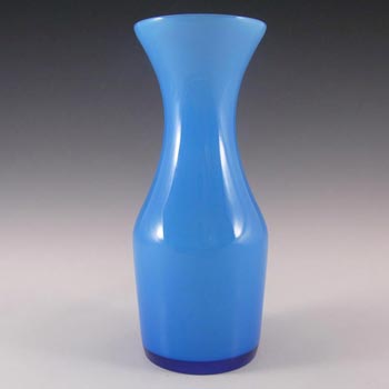 (image for) Alsterfors 1970's Scandinavian Blue Cased Glass 7.5" Vase