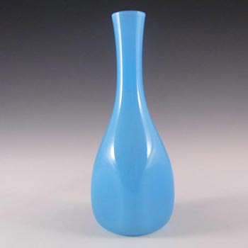 (image for) Ekenas Glasbruk Swedish Blue Cased Glass 7.5" Vase