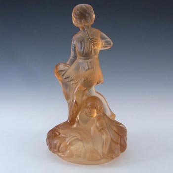 (image for) Walther Art Deco Pink Glass Peter Pan Centerpiece Figurine