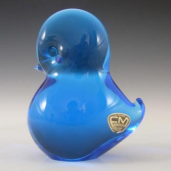 (image for) FM Konstglas/Ronneby Swedish Blue Glass Bird - Labelled