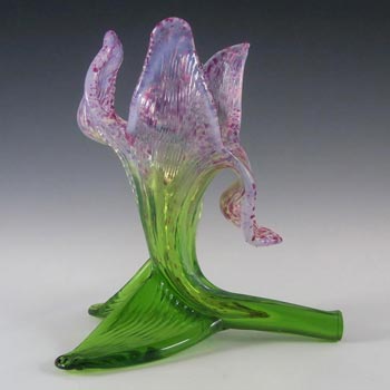 Kralik Art Nouveau 1900's Opalescent Floriform Glass Vase