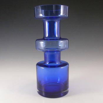 (image for) Riihimaki Large Riihimaen Lasi Oy Finnish Blue Glass Vase