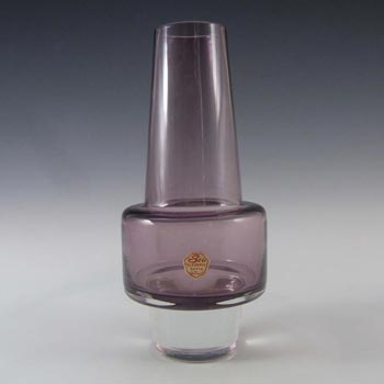 (image for) Sea Glasbruk 1970s Swedish Purple Glass Vase - Labelled