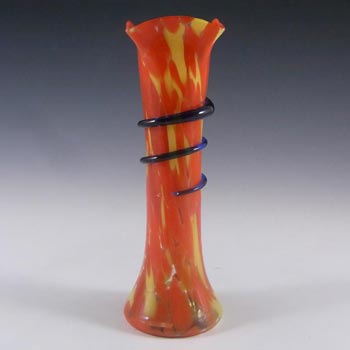 (image for) Czech 1930's Multicoloured Spatter/Splatter Glass Vase #2