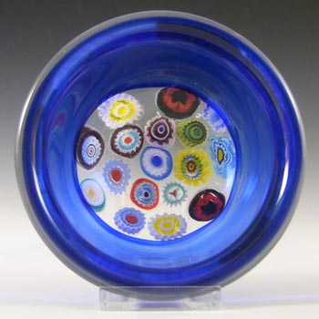 (image for) Archimede Seguso Murano Incalmo Millefiori Blue Glass Bowl