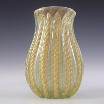 (image for) Barovier & Toso Murano Cordonato Oro Gold Leaf Glass Vase