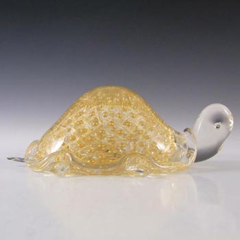 (image for) Cenedese Murano Gold Leaf Bubble Glass Tortoise - Signed