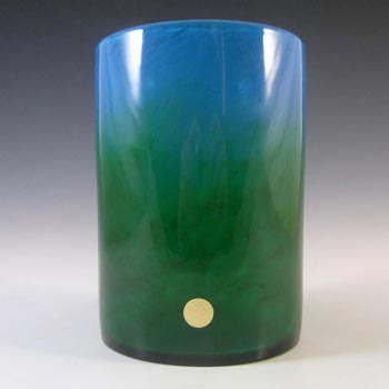 (image for) Ekenas Blue + Green Glass Vase Signed John-Orwar Lake