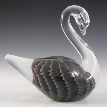 (image for) FM Konstglas/Marcolin Fumato Glass Swan - Signed #D40