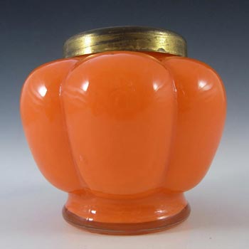 (image for) Czech 1930's/40's Orange Glass Posy Vase
