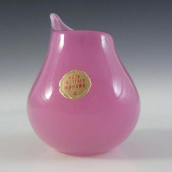 Murano/Venetian Italian Pink Alabastro Glass Vase