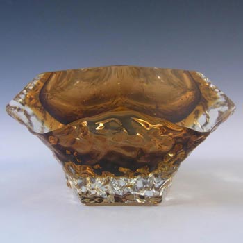 (image for) Mandruzzato Murano/Sommerso Textured Amber Glass Bowl
