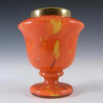 (image for) Czech 1930's Orange & Yellow Spatter/Splatter Glass Vase
