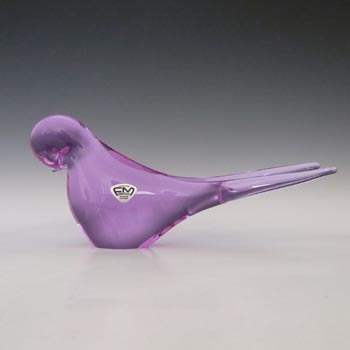 (image for) FM Konstglas/Ronneby Neodymium Lilac Glass Bird - Labelled