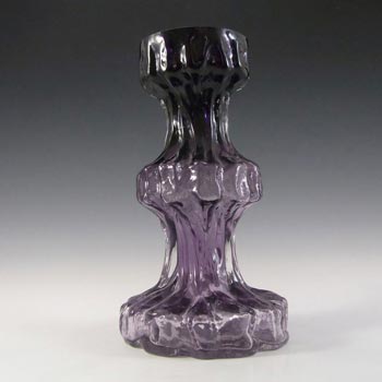 (image for) Ingrid/Ingridglas 1970's Purple Glass Bark Textured Vase