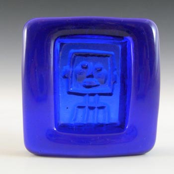 (image for) Kosta Boda Swedish Blue Glass Robot Bowl by Erik Hoglund