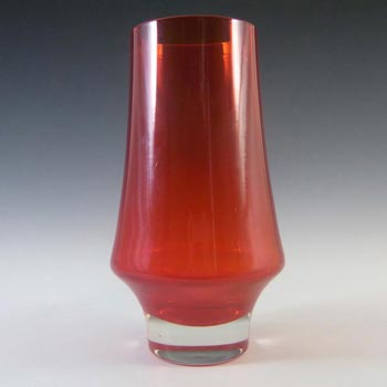 (image for) Riihimaki #1374 Riihimaen Lasi Oy Finnish Red Glass Vase