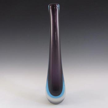 (image for) Thai Murano Style Purple & Blue Sommerso Glass Stem Vase