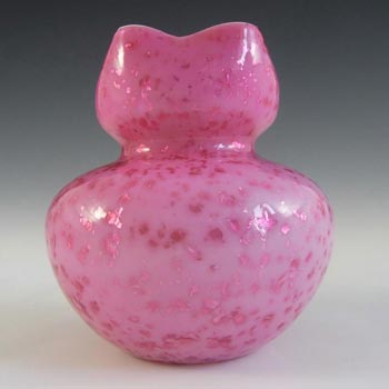 Victorian Antique Silver Mica Pink Glass Vase c 1890