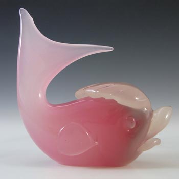 (image for) Archimede Seguso Murano Alabastro Pink Glass Fish Figurine