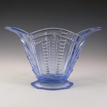 Brockwitz Art Deco 1930s Blue Glass Vase #9070